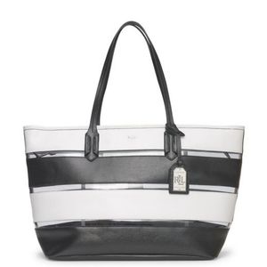 Ralph Lauren Black And White Leather Tote
